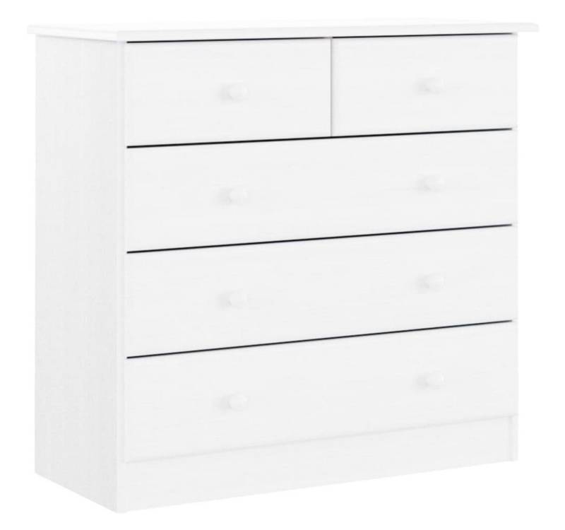 furnicato Kommode ALTA Weiß 77x35x73 cm Massivholz Kiefer (1 St) von furnicato