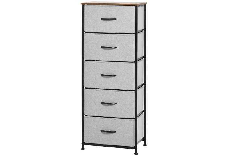 furnicato Kommode mit 5 Schubladen 45x30x116 cm Grau (1 St) von furnicato