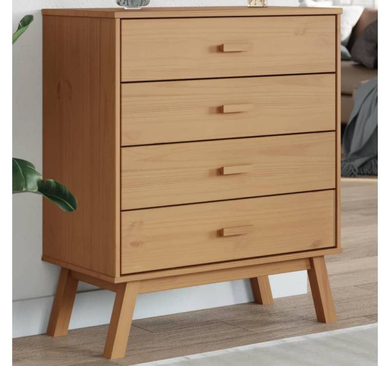 furnicato Kommode Schubladenschrank OLDEN Braun Massivholz Kiefer (1 St) von furnicato
