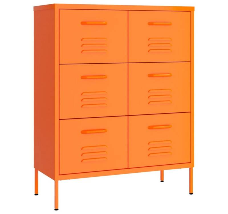 furnicato Kommode Schubladenschrank Orange 80x35x101,5 cm Stahl (1 St) von furnicato