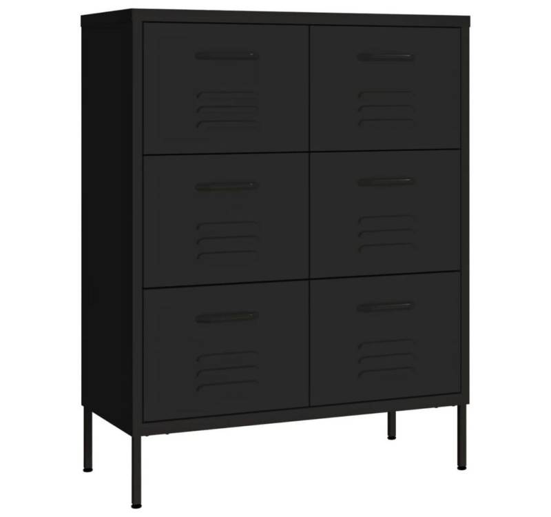 furnicato Kommode Schubladenschrank Schwarz 80x35x101,5 cm Stahl (1 St) von furnicato