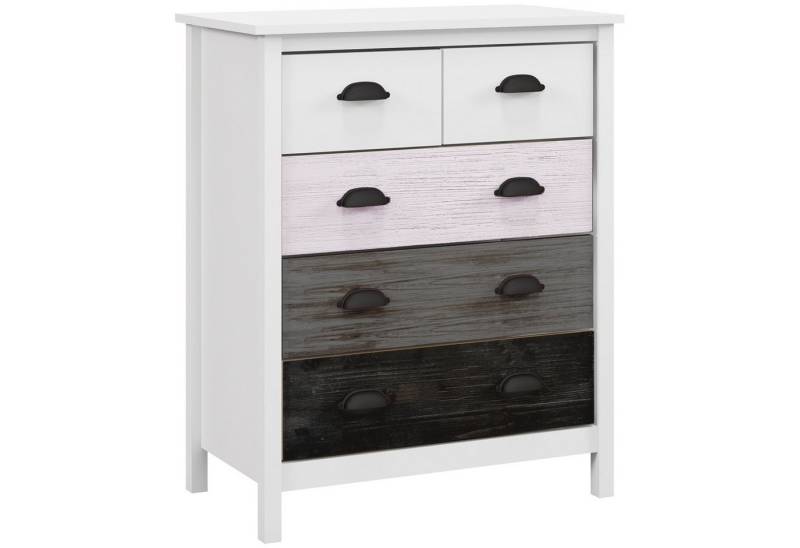 furnicato Kommode Sideboard 70x38x85 cm Weiß, 5 Schubladen, MDF & (1 St) von furnicato