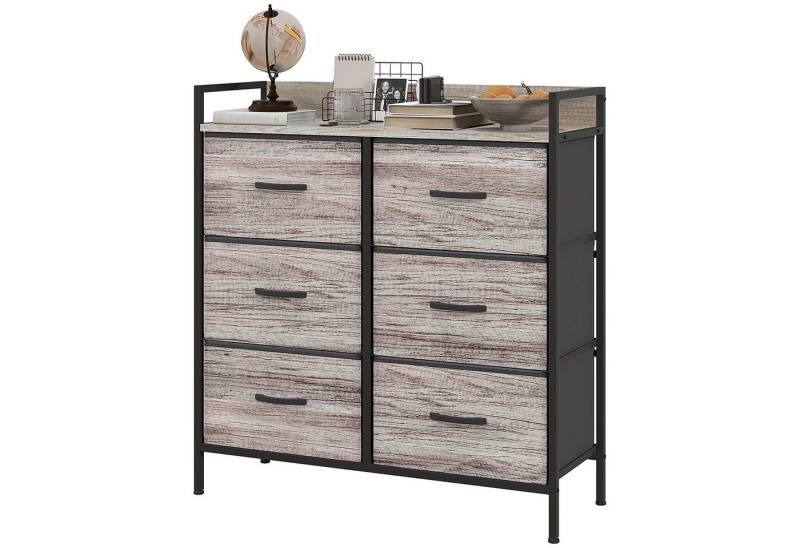 furnicato Kommode Stoff-Kommode, 6 faltbare Schubladen, Regal, Stahlrahmen, 79 x 29 x 8 (1 St) von furnicato