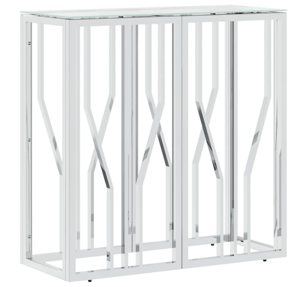 furnicato Konsolentisch 70x30x70 cm Edelstahl und Glas (1-St) von furnicato