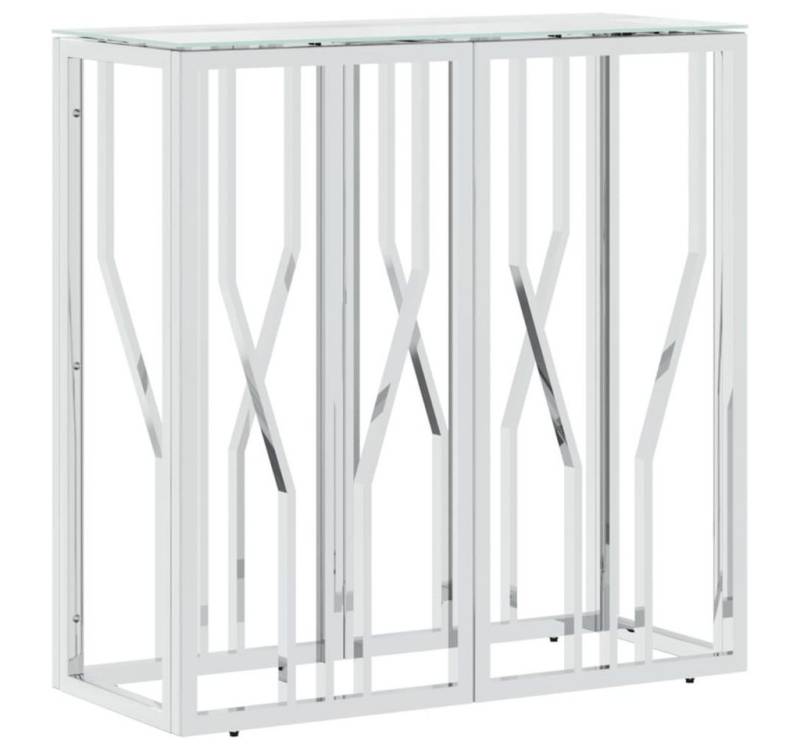furnicato Konsolentisch 70x30x70 cm Edelstahl und Glas (1-St) von furnicato