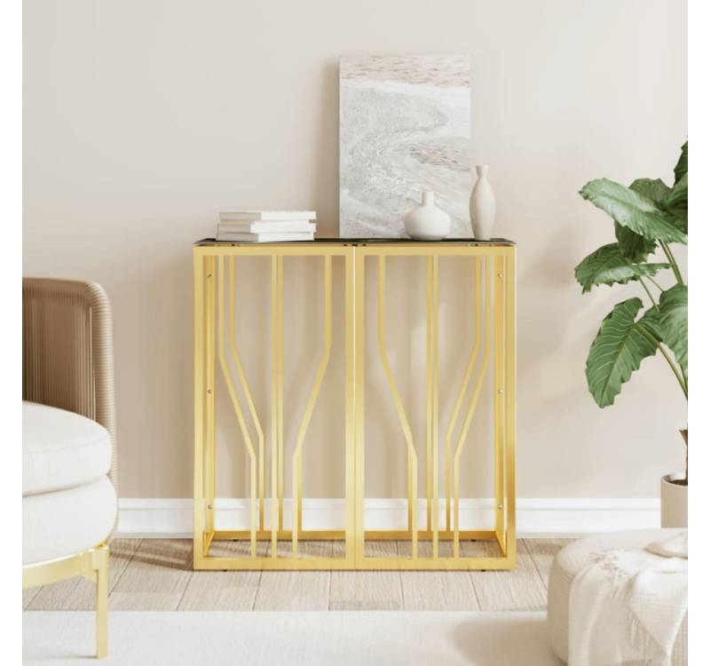 furnicato Konsolentisch Golden 70x30x70 cm Edelstahl und Glas (1-St) von furnicato