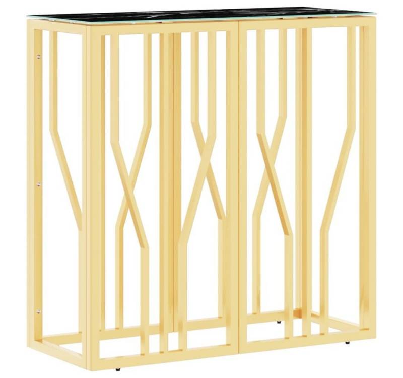 furnicato Konsolentisch Golden 70x30x70 cm Edelstahl und Glas (1-St) von furnicato