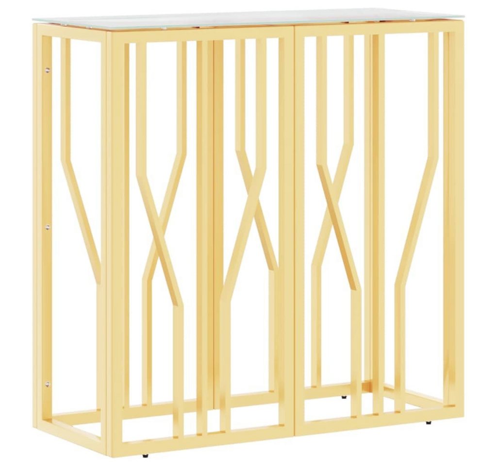 furnicato Konsolentisch Golden 70x30x70 cm Edelstahl und Glas (1-St) von furnicato
