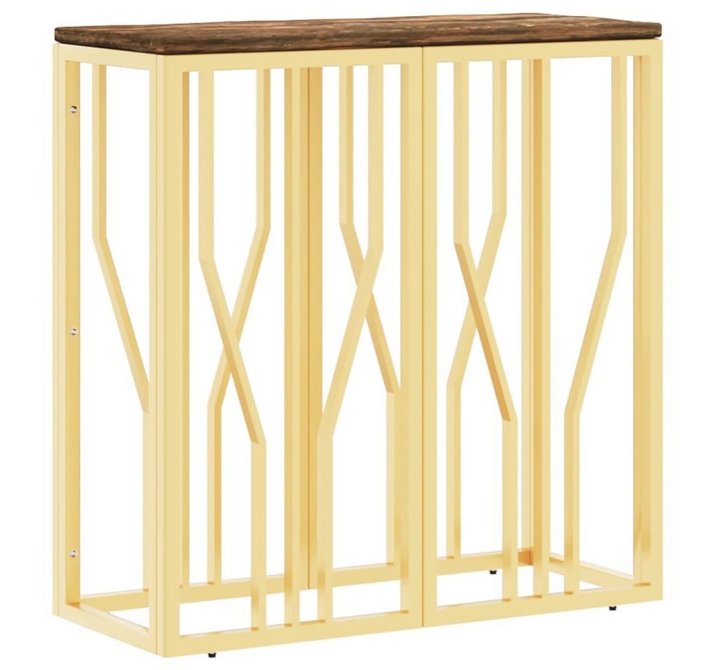 furnicato Konsolentisch Golden Edelstahl und Altholz Massiv (1-St) von furnicato