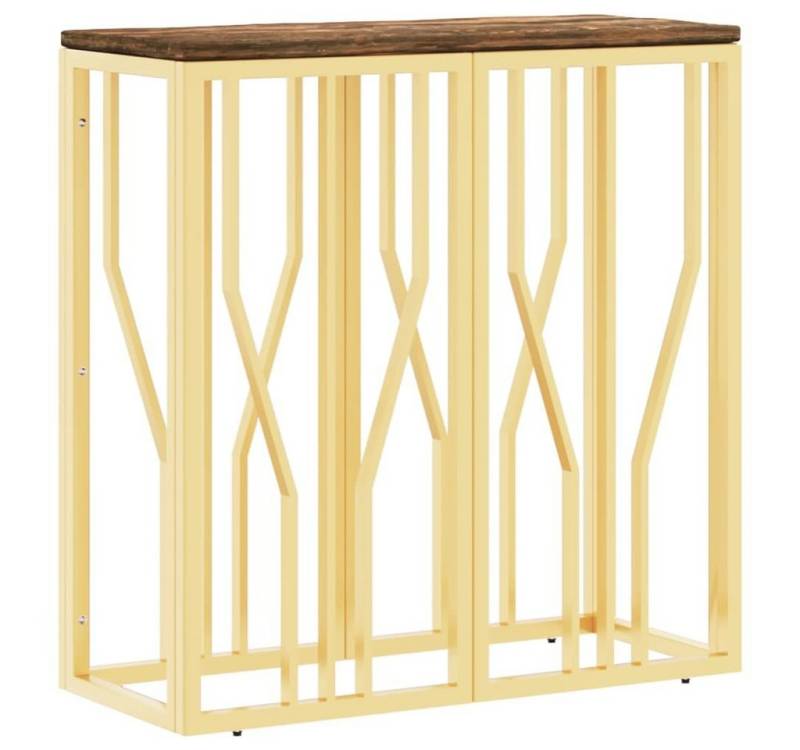 furnicato Konsolentisch Golden Edelstahl und Altholz Massiv (1-St) von furnicato