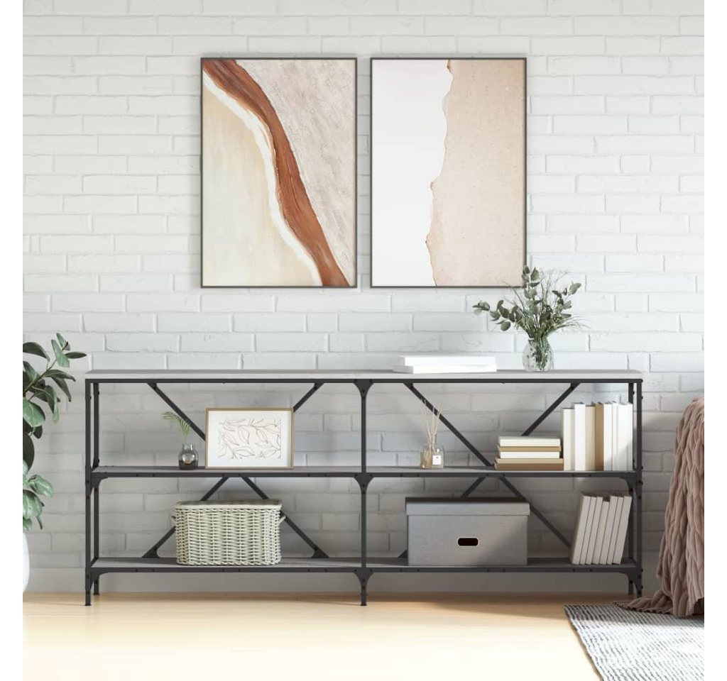 furnicato Konsolentisch Grau Sonoma 180x30x75 cm Holzwerkstoff und Eisen (1-St) von furnicato