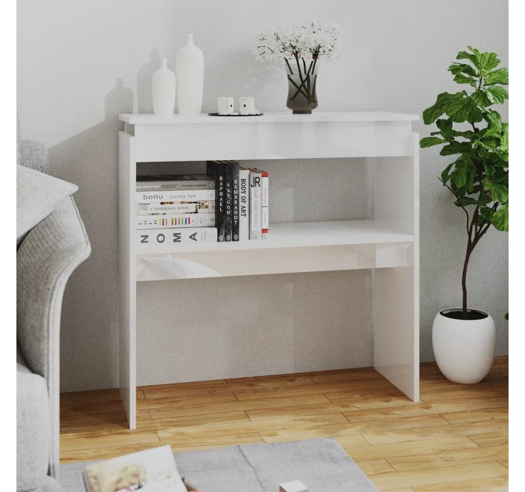 furnicato Konsolentisch Hochglanz-Weiß 80x30x80 cm Holzwerkstoff (1-St) von furnicato