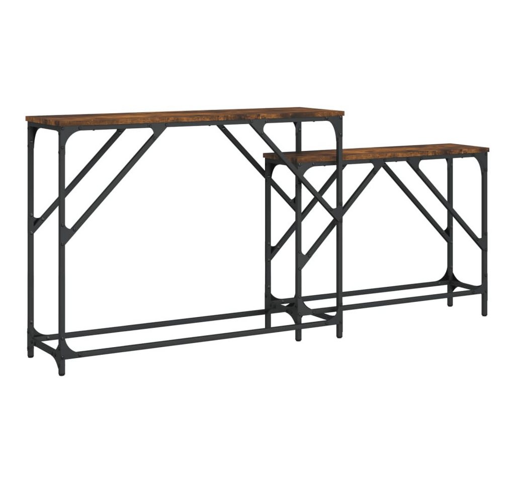 furnicato Konsolentisch Konsolentische 2 Stk. Räuchereiche Holzwerkstoff (1-St) von furnicato