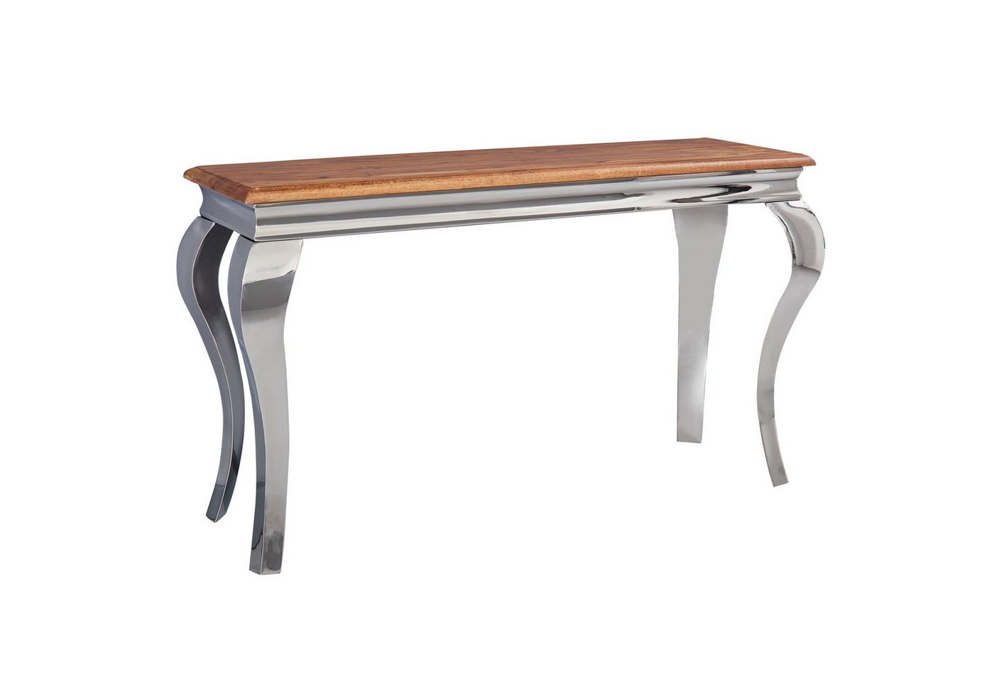 furnicato Konsolentisch Mango Massivholz, Walnuss finish / Metall 130x76,5x42 cm (1-St) von furnicato