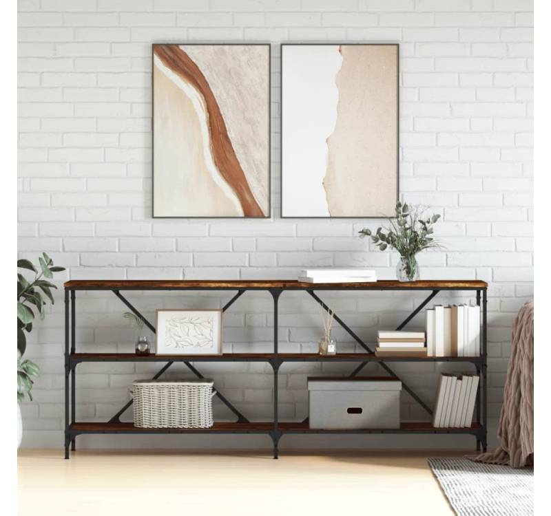 furnicato Konsolentisch Räuchereiche 180x30x75 cm Holzwerkstoff und Eisen (1-St) von furnicato