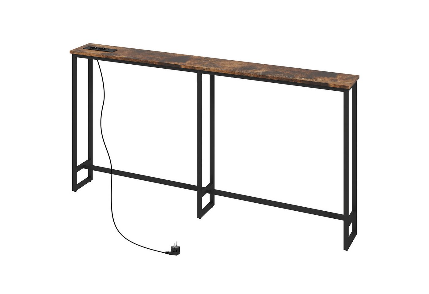 furnicato Konsolentisch 160x20x80 cm Stahlrahmen Braun (1-St) von furnicato