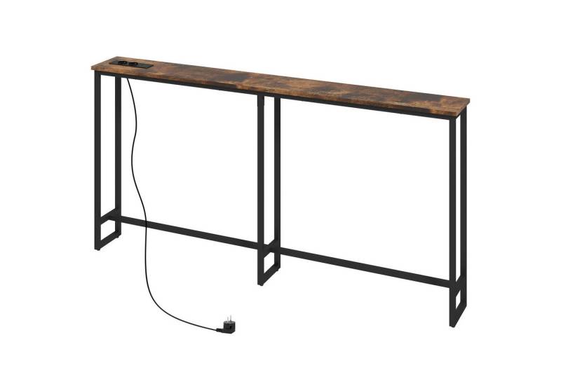 furnicato Konsolentisch 160x20x80 cm Stahlrahmen Braun (1-St) von furnicato