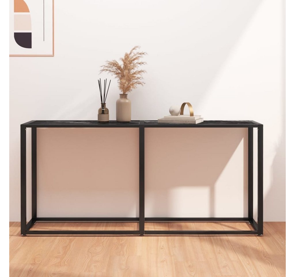furnicato Konsolentisch Schwarz Marmor-Optik 160x35x75,5 cm Hartglas (1-St) von furnicato