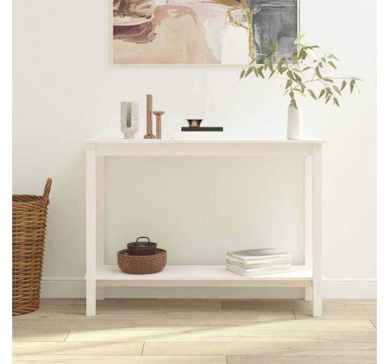 furnicato Konsolentisch Weiß 110x40x80 cm Massivholz Kiefer (1-St) von furnicato