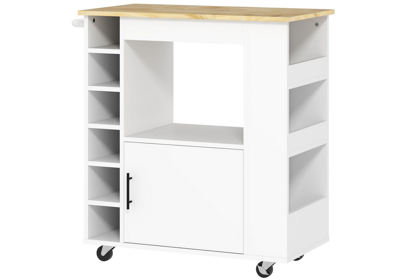 furnicato Kücheninsel Küchenwagen mit Fächern, Weinregal, Schrank, Arbeitsfläch furnicato Kücheninsel Küchenwagen mit Fächern, Weinregal, Schrank, Arbeitsfläch von furnicato