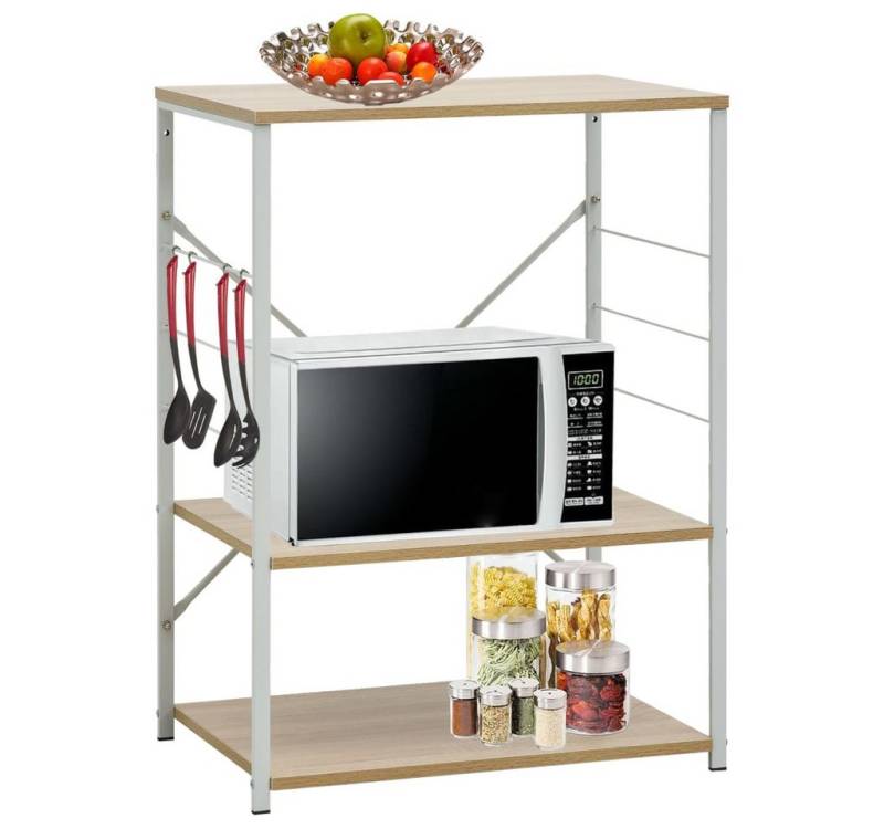 furnicato Küchenregal Mikrowellenregal Weiß Eiche 60x39,6x79,5 cm Holzwerkstoff, 1-tlg. von furnicato