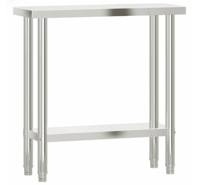 furnicato Küchentisch Küchen-Arbeitstisch 82,5x30x85 cm Edelstahl (1-St) von furnicato