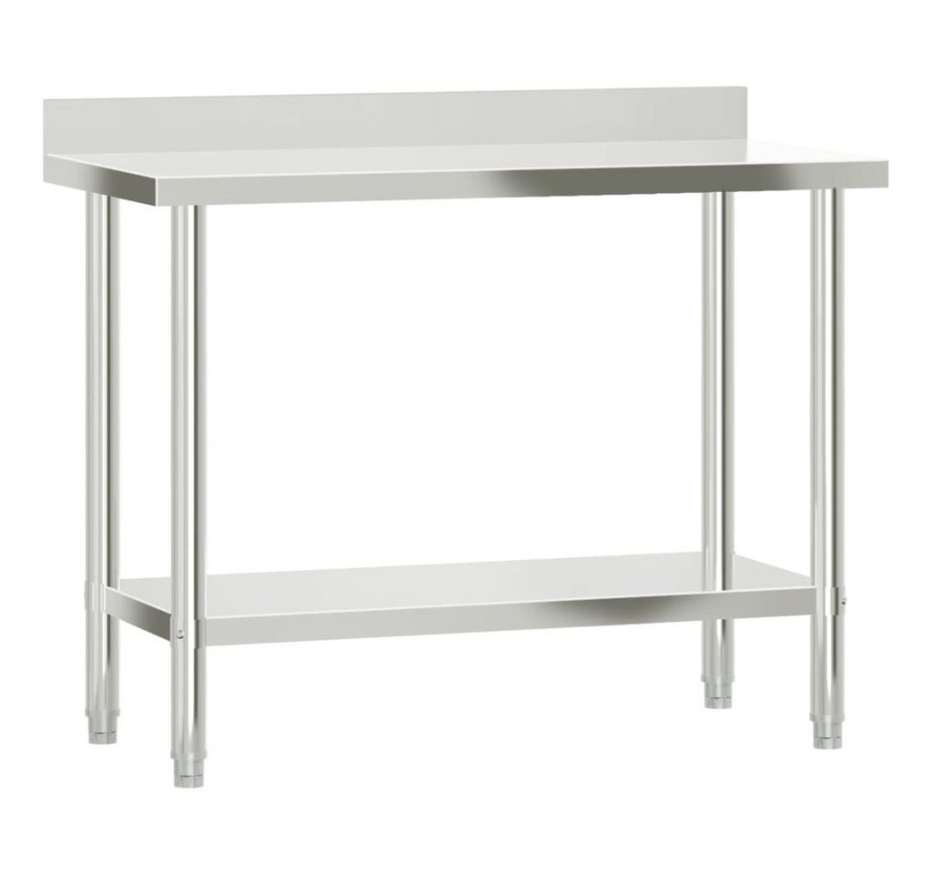 furnicato Küchentisch Küchen-Arbeitstisch mit Aufkantung 110x55x93 cm Edelstahl (1-St) von furnicato