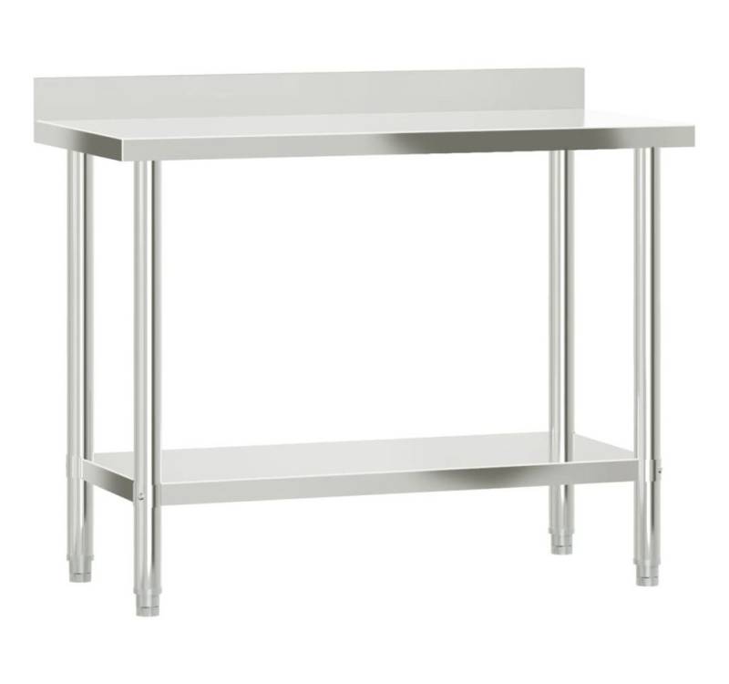 furnicato Küchentisch Küchen-Arbeitstisch mit Aufkantung 110x55x93 cm Edelstahl (1-St) von furnicato