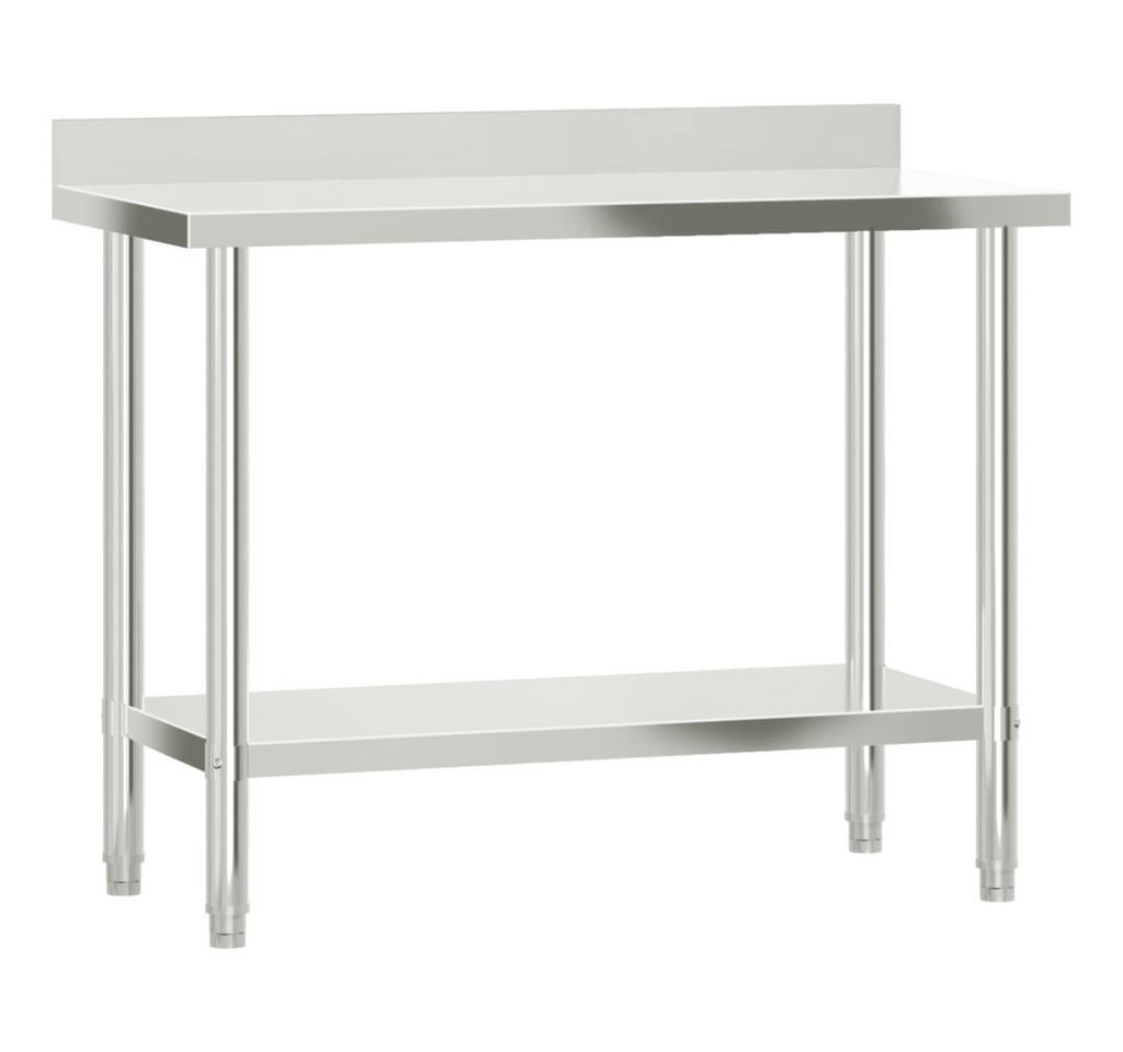 furnicato Küchentisch Küchen-Arbeitstisch mit Aufkantung 110x55x93 cm Edelstahl (1-St) von furnicato