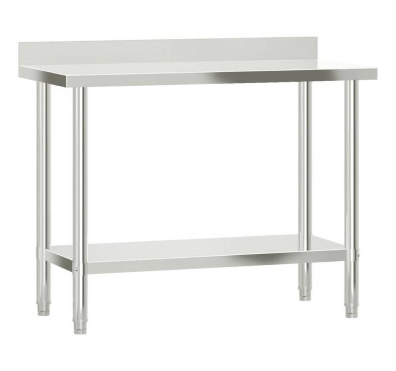 furnicato Küchentisch Küchen-Arbeitstisch mit Aufkantung 110x55x93 cm Edelstahl (1-St) von furnicato