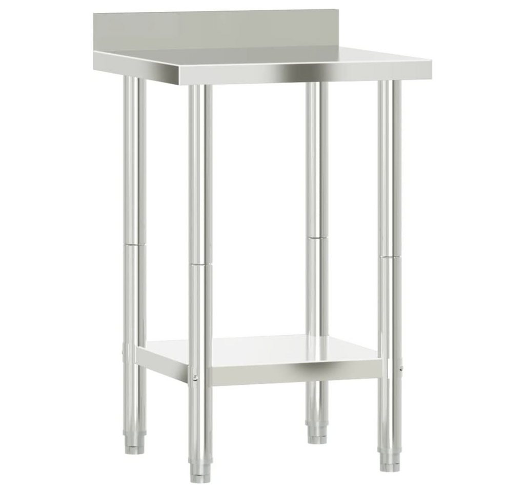 furnicato Küchentisch Küchen-Arbeitstisch mit Aufkantung 55x55x93 cm Edelstahl (1-St) von furnicato