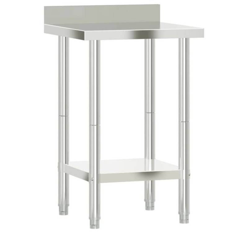 furnicato Küchentisch Küchen-Arbeitstisch mit Aufkantung 55x55x93 cm Edelstahl (1-St) von furnicato