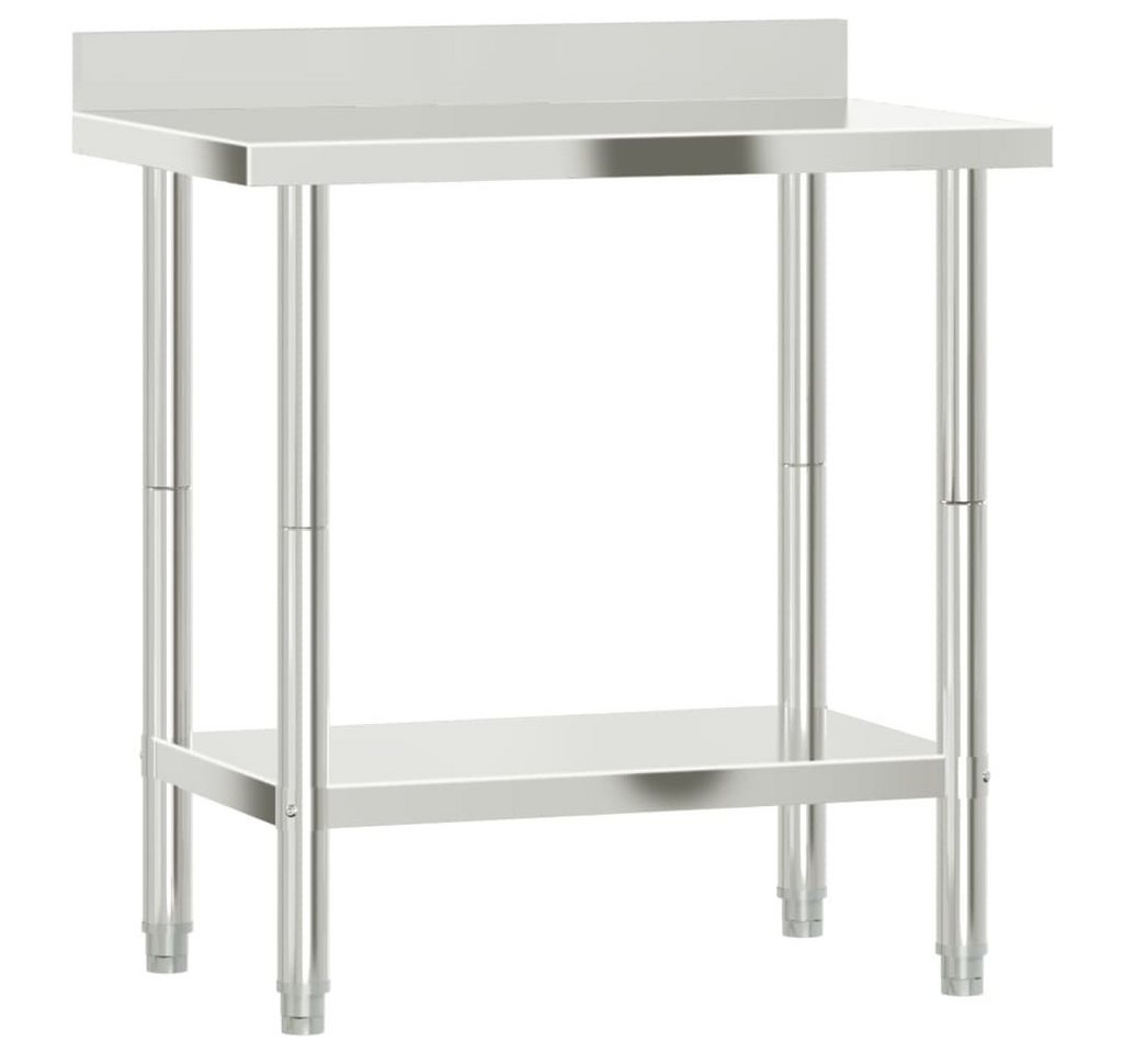 furnicato Küchentisch Küchen-Arbeitstisch mit Aufkantung 82,5x55x93 cm Edelstahl (1-St) von furnicato