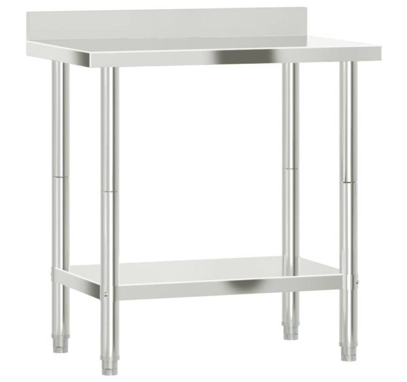 furnicato Küchentisch Küchen-Arbeitstisch mit Aufkantung 82,5x55x93 cm Edelstahl (1-St) von furnicato