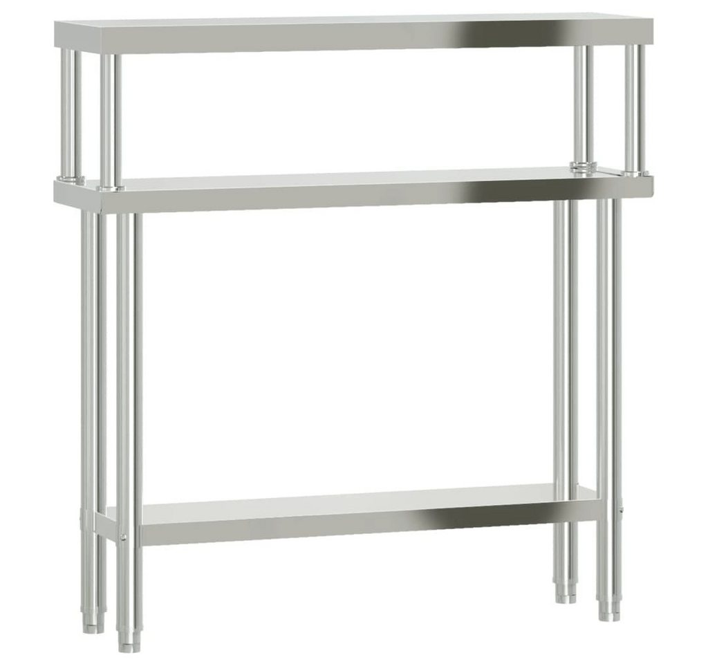 furnicato Küchentisch Küchen-Arbeitstisch mit Aufsatzboard 110x30x120 cm Edelstahl (1-St) von furnicato