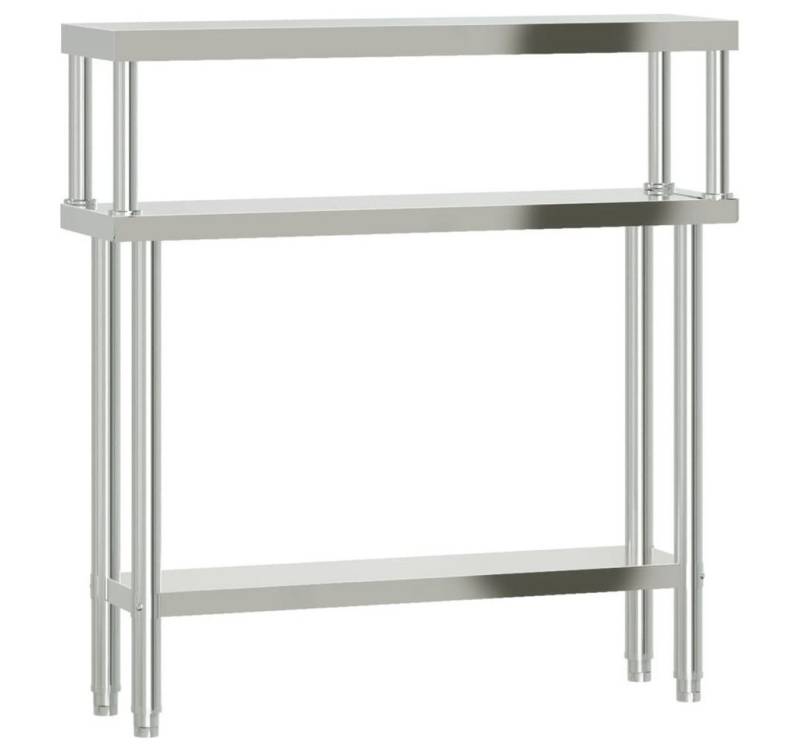 furnicato Küchentisch Küchen-Arbeitstisch mit Aufsatzboard 110x30x120 cm Edelstahl (1-St) von furnicato