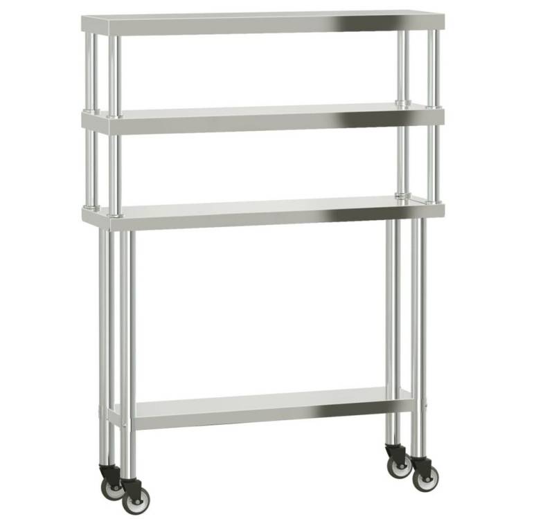 furnicato Küchentisch Küchen-Arbeitstisch mit Aufsatzboard 110x30x150 cm Edelstahl (1-St) von furnicato