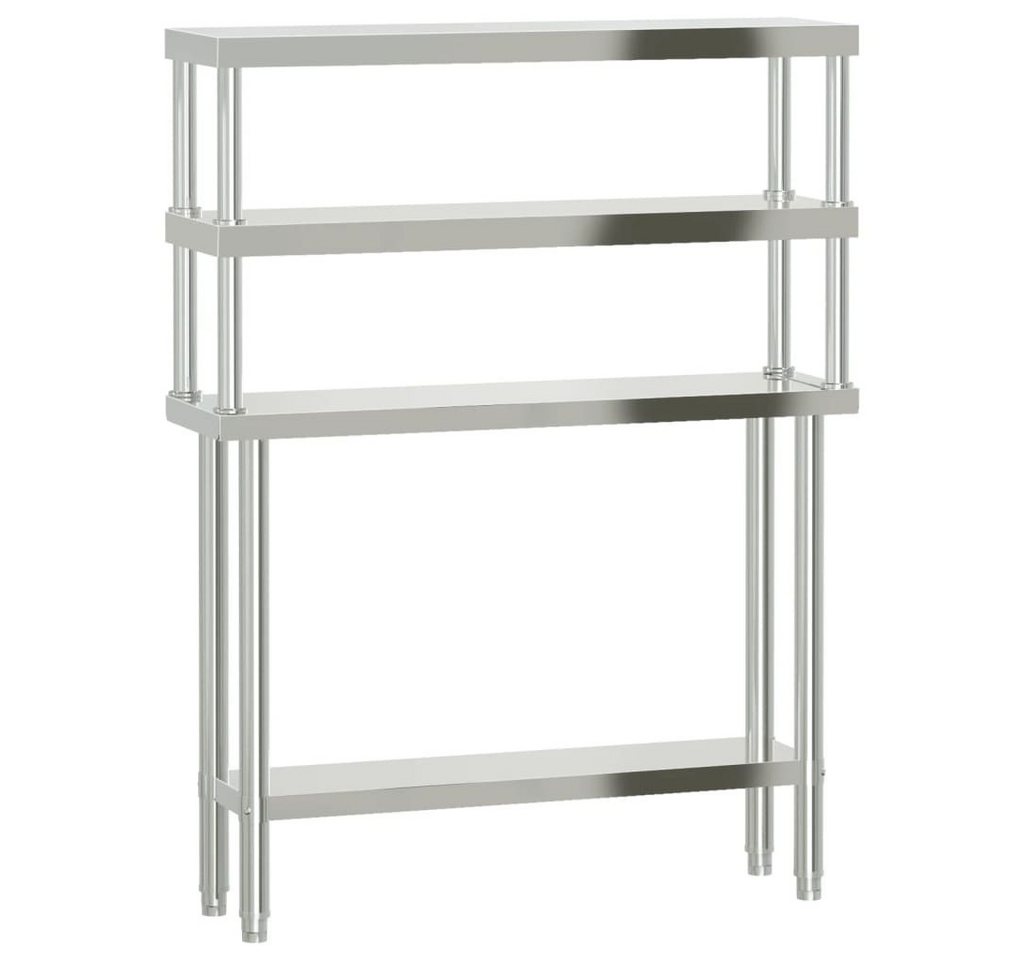 furnicato Küchentisch Küchen-Arbeitstisch mit Aufsatzboard 110x30x150 cm Edelstahl (1-St) von furnicato