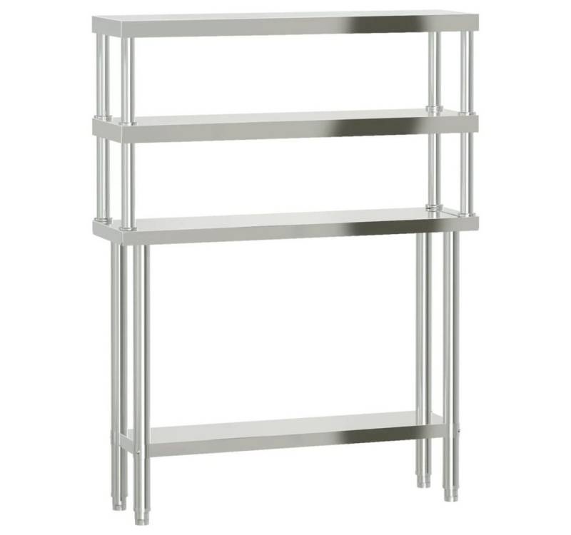 furnicato Küchentisch Küchen-Arbeitstisch mit Aufsatzboard 110x30x150 cm Edelstahl (1-St) von furnicato