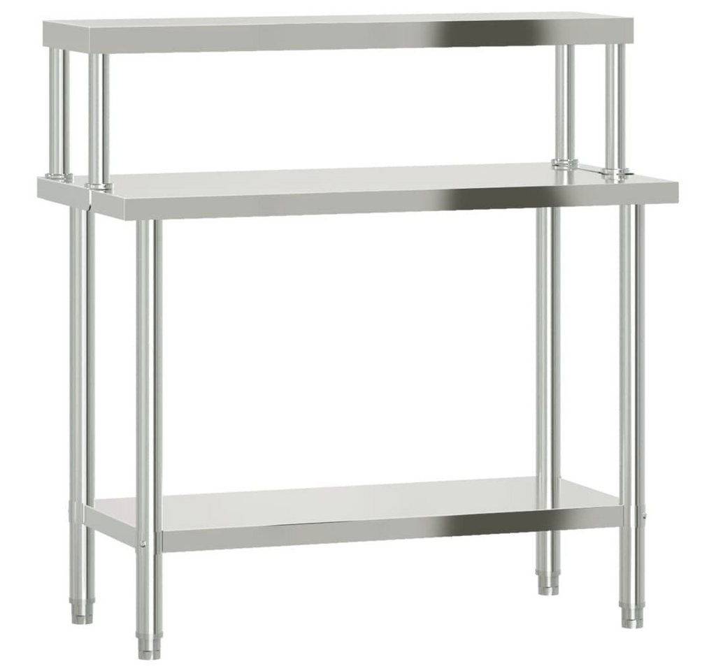 furnicato Küchentisch Küchen-Arbeitstisch mit Aufsatzboard 110x55x120 cm Edelstahl (1-St) von furnicato