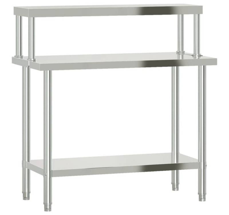 furnicato Küchentisch Küchen-Arbeitstisch mit Aufsatzboard 110x55x120 cm Edelstahl (1-St) von furnicato