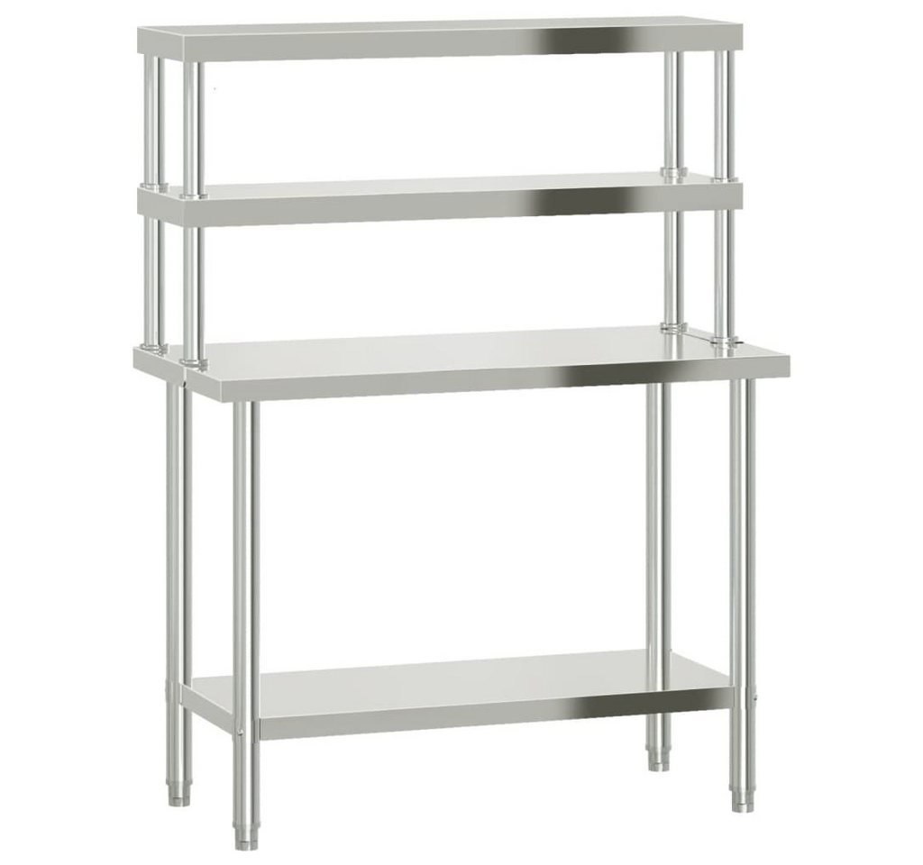 furnicato Küchentisch Küchen-Arbeitstisch mit Aufsatzboard 110x55x150 cm Edelstahl (1-St) von furnicato