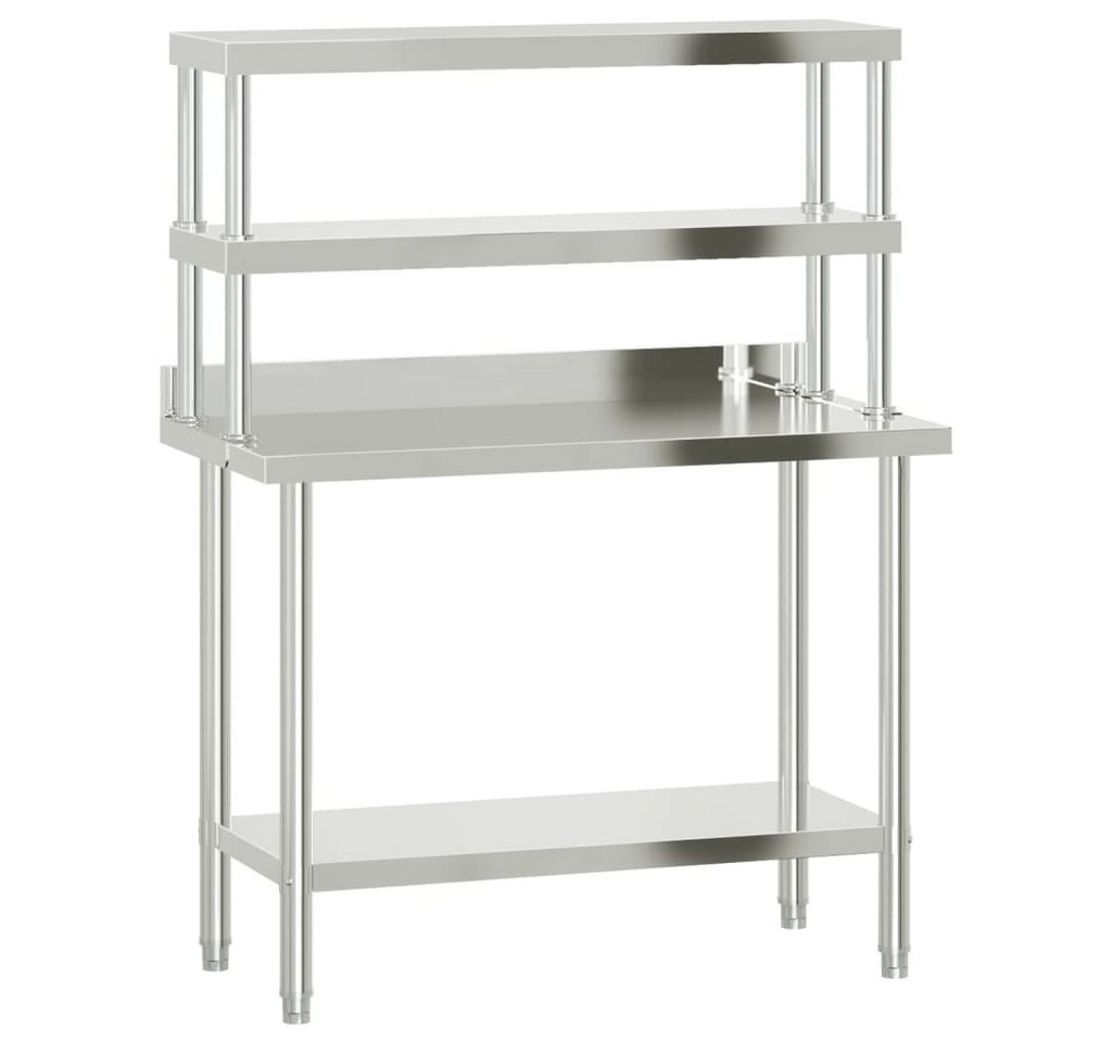 furnicato Küchentisch Küchen-Arbeitstisch mit Aufsatzboard 110x55x150 cm Edelstahl (1-St) von furnicato