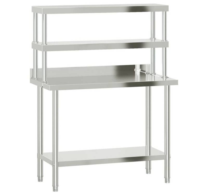 furnicato Küchentisch Küchen-Arbeitstisch mit Aufsatzboard 110x55x150 cm Edelstahl (1-St) von furnicato