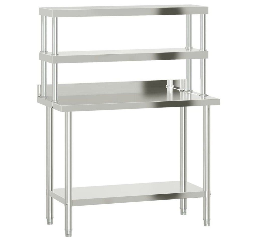 furnicato Küchentisch Küchen-Arbeitstisch mit Aufsatzboard 110x55x150 cm Edelstahl (1-St) von furnicato