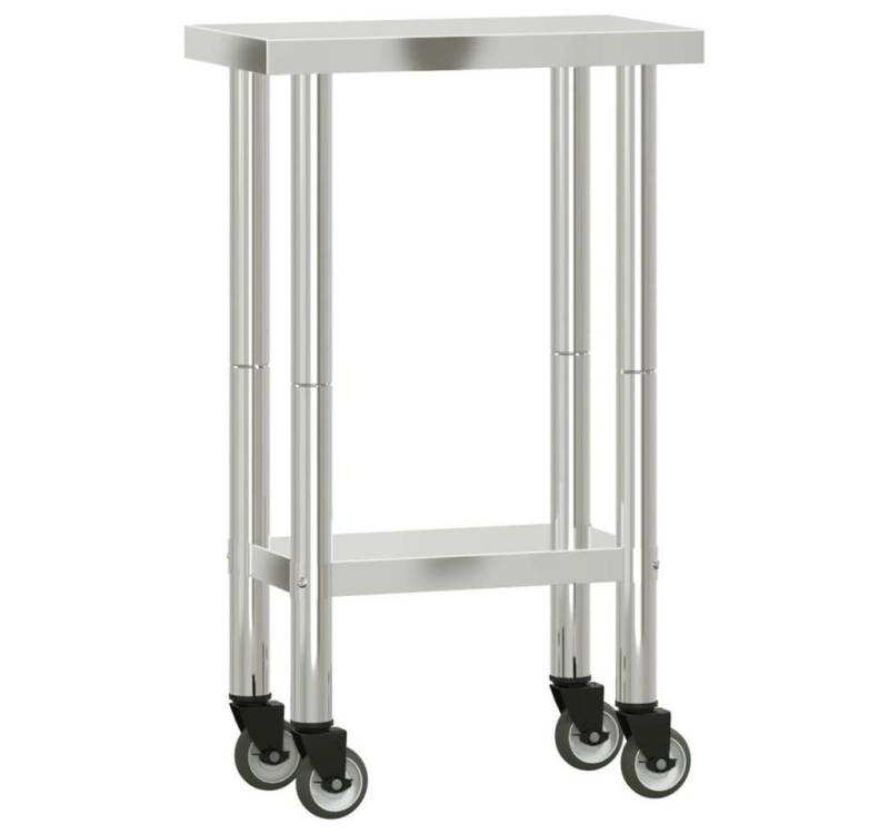 furnicato Küchentisch Küchen-Arbeitstisch mit Rollen 55x30x85 cm Edelstahl (1-St) von furnicato