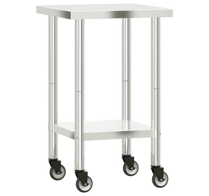 furnicato Küchentisch Küchen-Arbeitstisch mit Rollen 55x55x85 cm Edelstahl (1-St) von furnicato