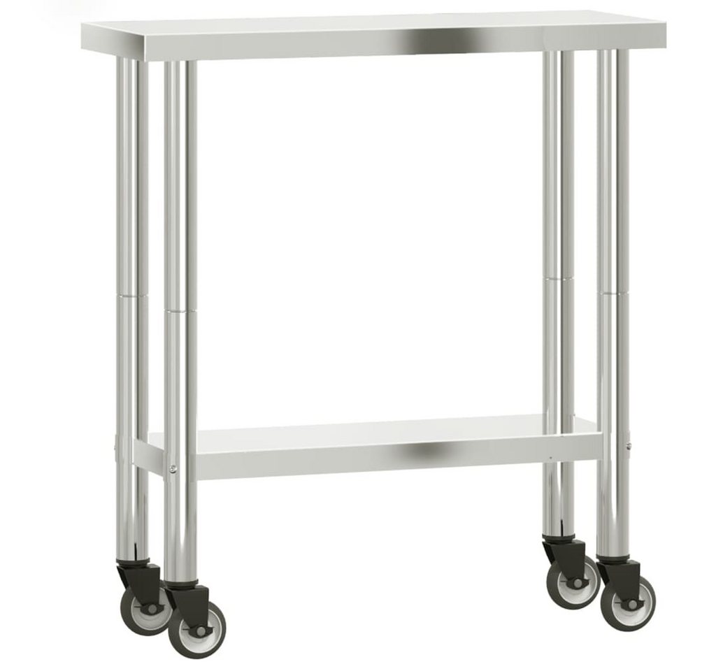 furnicato Küchentisch Küchen-Arbeitstisch mit Rollen 82,5x30x85 cm Edelstahl (1-St) von furnicato