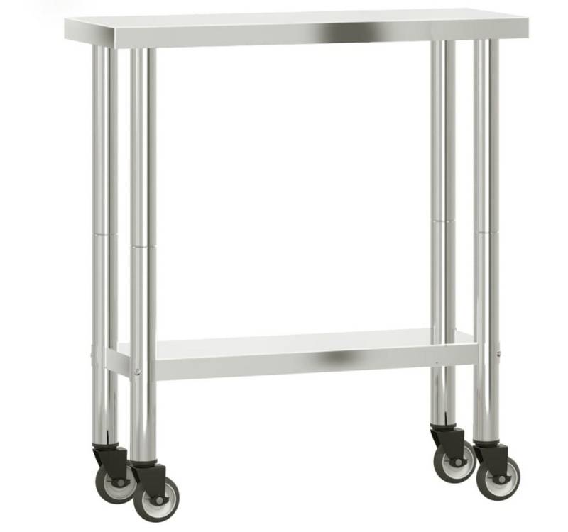 furnicato Küchentisch Küchen-Arbeitstisch mit Rollen 82,5x30x85 cm Edelstahl (1-St) von furnicato