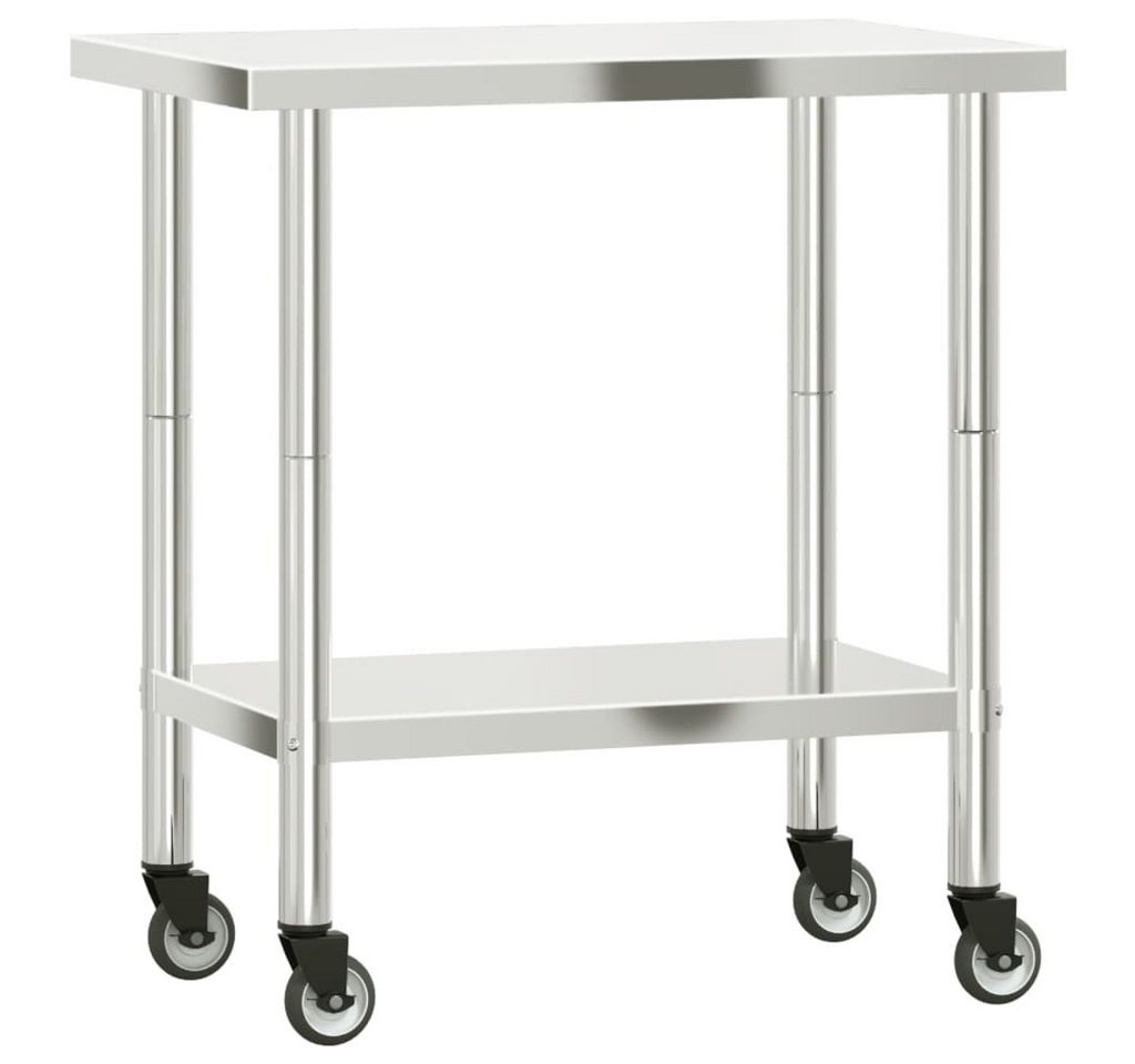 furnicato Küchentisch Küchen-Arbeitstisch mit Rollen 82,5x55x85 cm Edelstahl (1-St) von furnicato